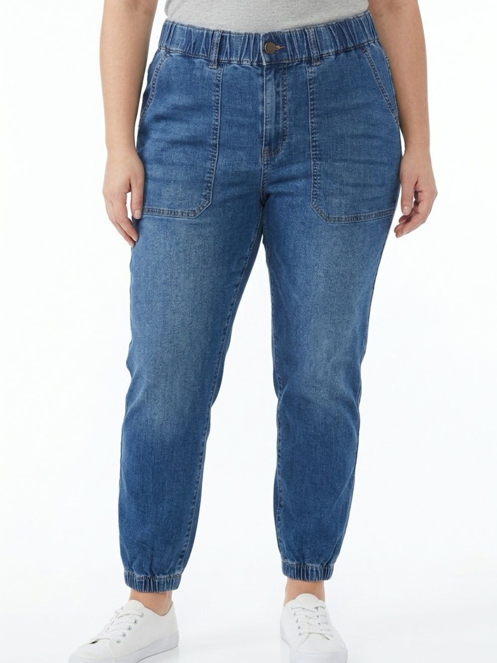 UNIVERSAL STANDARD | Elastic Waist Blue Denim Jogger Jeans Women’s Size 0X/L
